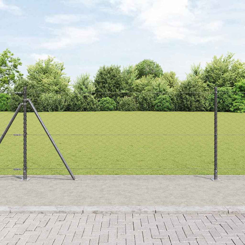 Gard hexagonal cu bază din beton 10 x 0,8 m Gri Plasă