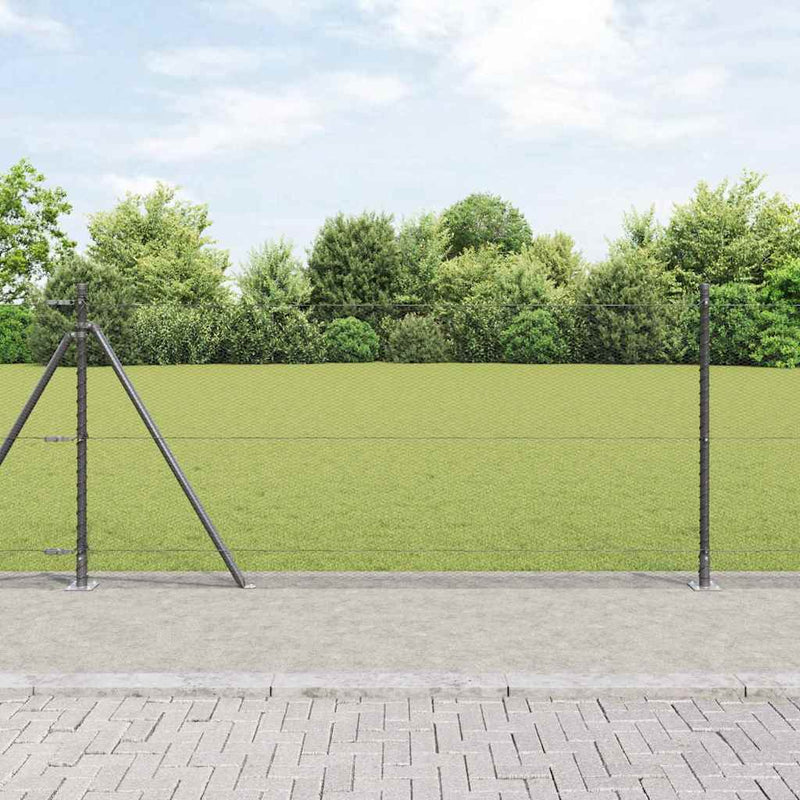 Gard hexagonal cu bază din beton 10 x 1 m Oțel cu strat de PVC