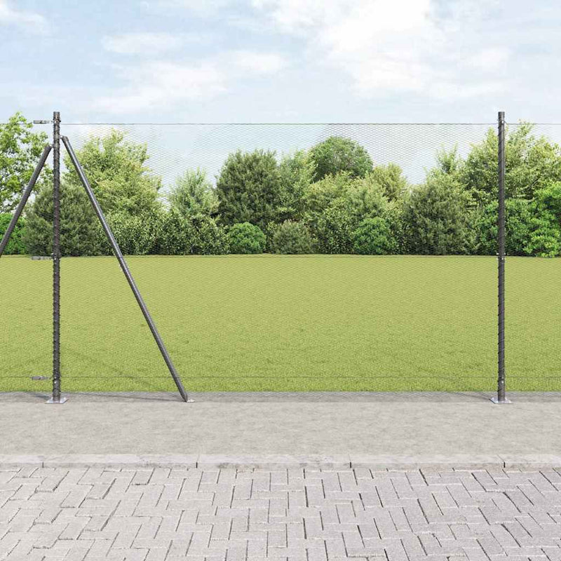 Gard hexagonal cu bază din beton 25 x 1,4 m Gri Plasă