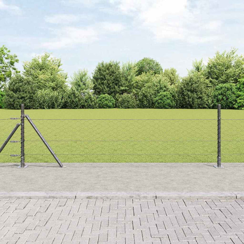 Gard hexagonal cu bază din beton 50 x 0,4 m Gri Plasă