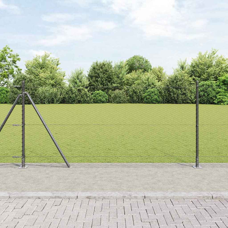 Gard hexagonal cu bază din beton 50 x 0,8 m Gri Plasă