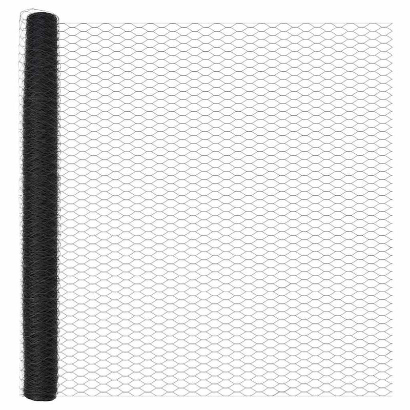 Gard hexagonal cu bază din beton 50 x 1,4 m Gri Plasă