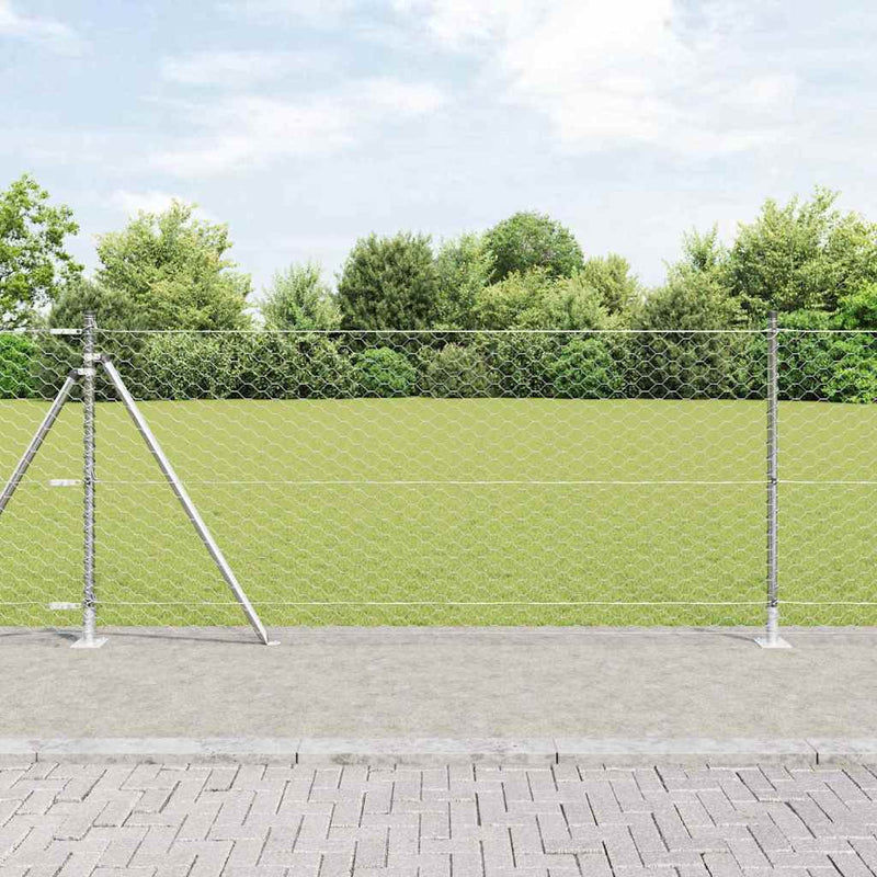 Gard hexagonal cu bază din beton 10 x 1 m Oțel Galvanizat Plasă