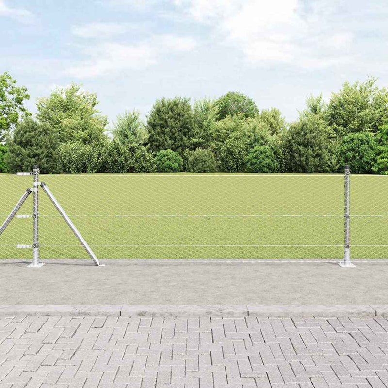 Gard hexagonal cu bază din beton 25 x 0,6 m Oțel Galvanizat
