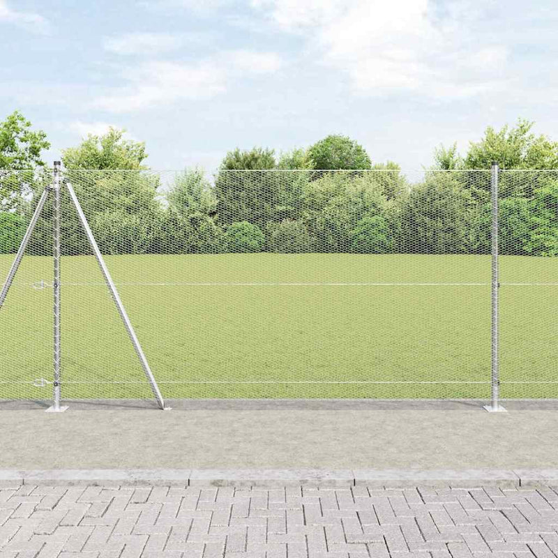 Gard hexagonal cu bază din beton 50 x 1,2 m Oțel Galvanizat
