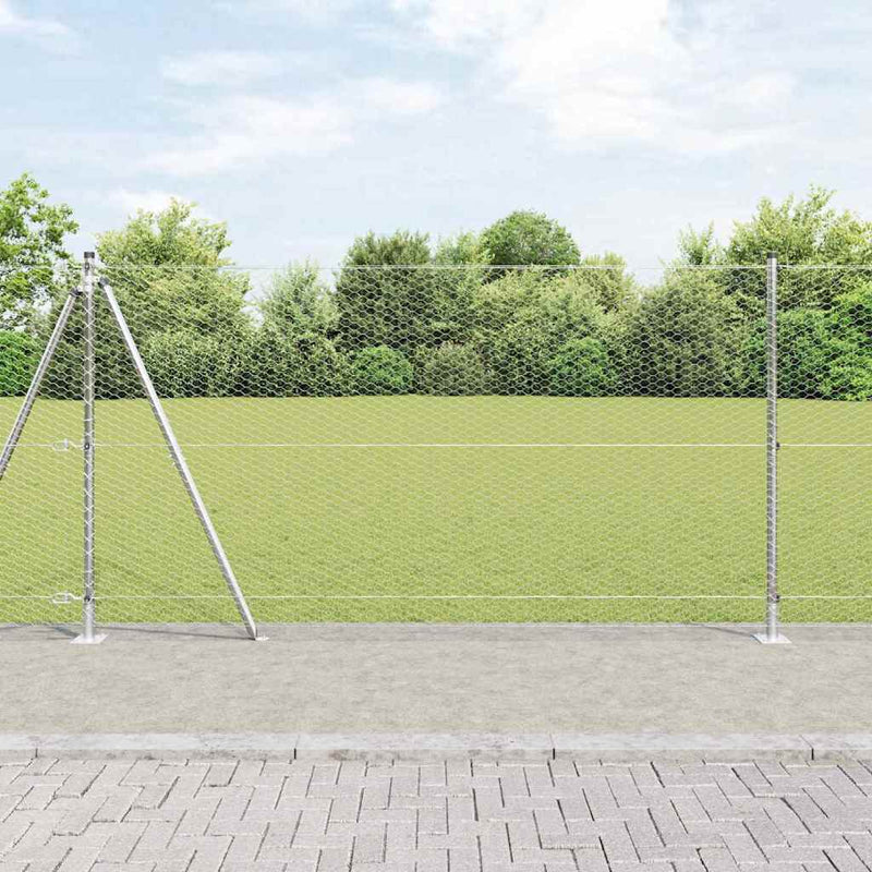 Gard hexagonal cu bază din beton 50 x 1,2 m Oțel Galvanizat