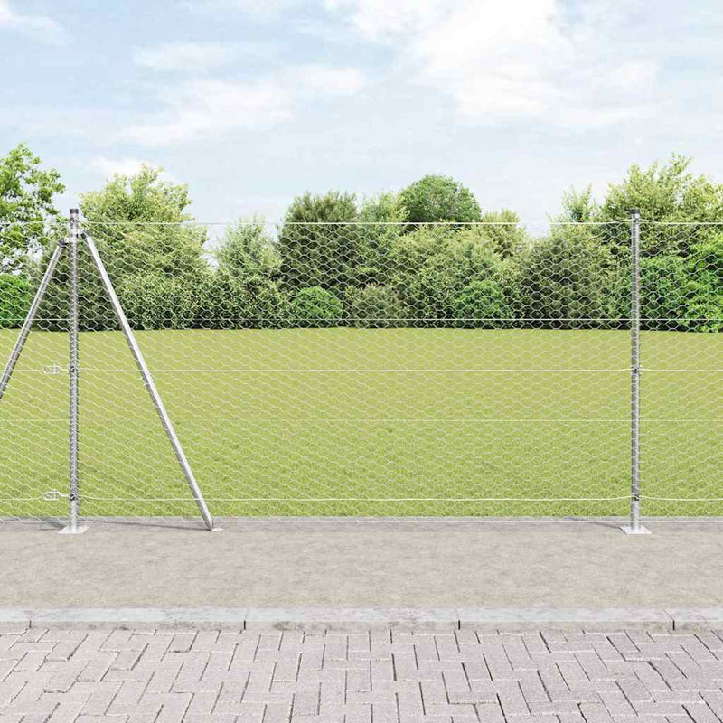 Gard hexagonal cu bază din beton 50 x 1,2 m Oțel Galvanizat