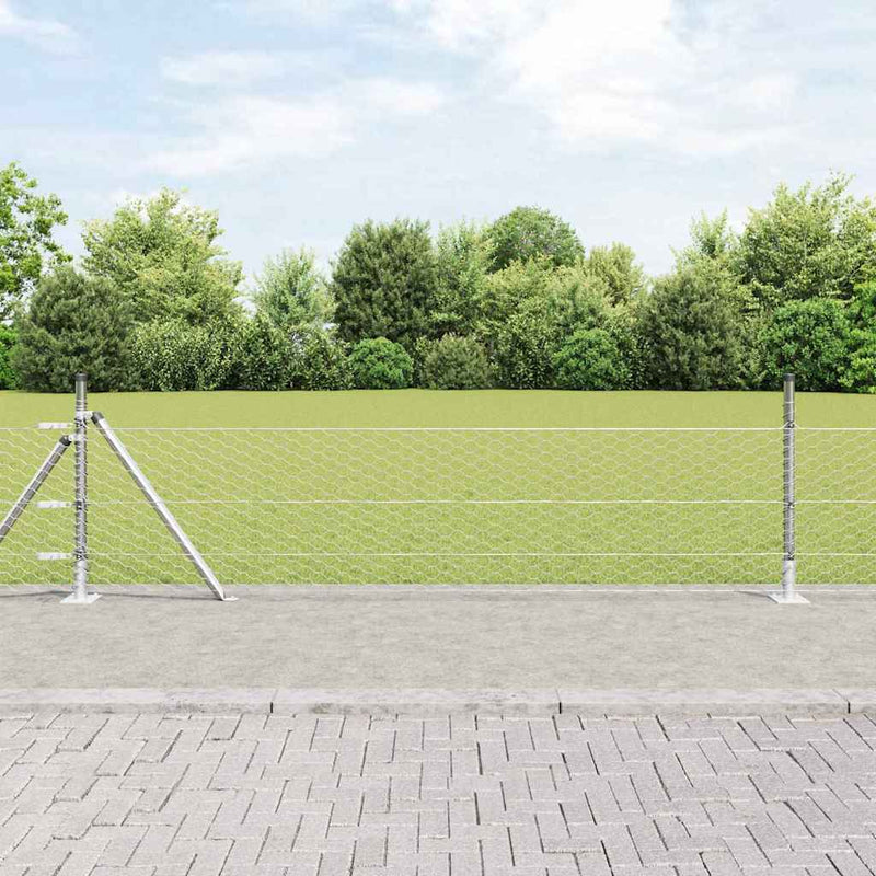Gard hexagonal cu bază din beton 100 x 0,4 m Oțel Galvanizat