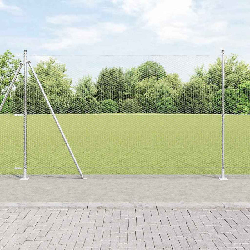 Gard hexagonal cu bază din beton 100 x 1,5 m Oțel Galvanizat