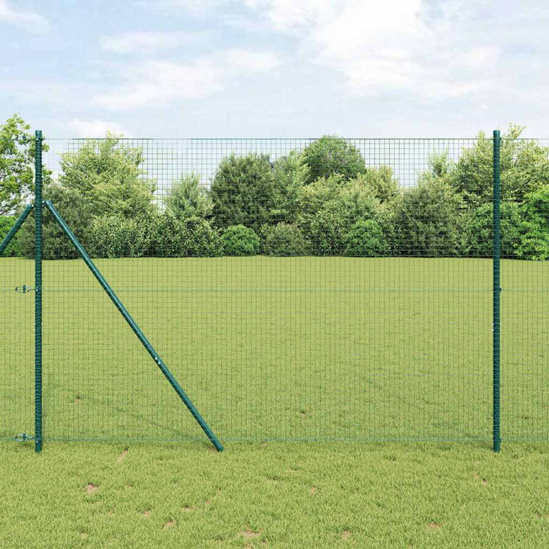 Gard de Sârmă Sudată pentru Fixare în Pământ 25 x 1,5 m Verde