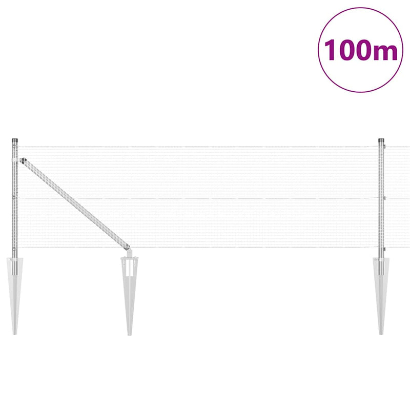 Gard de sârmă sudată cu țepi 100 x 0,6 m Oțel Galvanizat Plasă