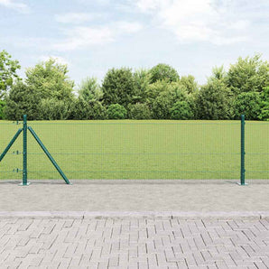 Plasă de Sârmă Sudată cu Bază din Beton 10 x 0,6 m Verde Plasă