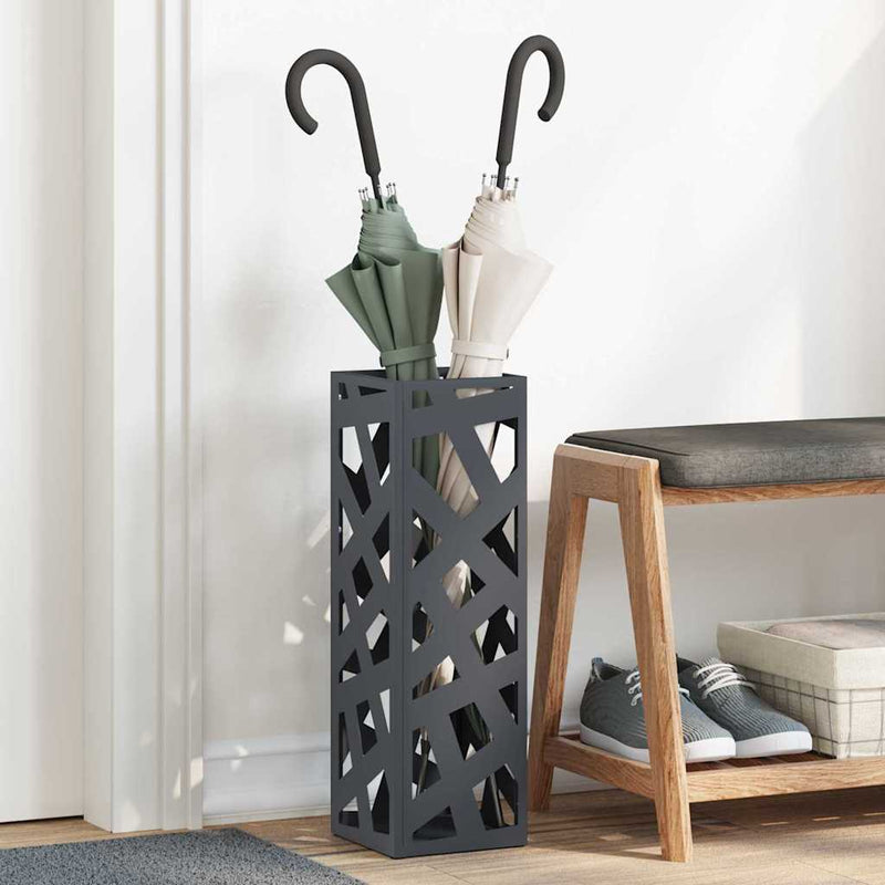 Stand pentru Umbrele de Plouă Antracit 15,5 x 15,5 x 49 cm Oțel
