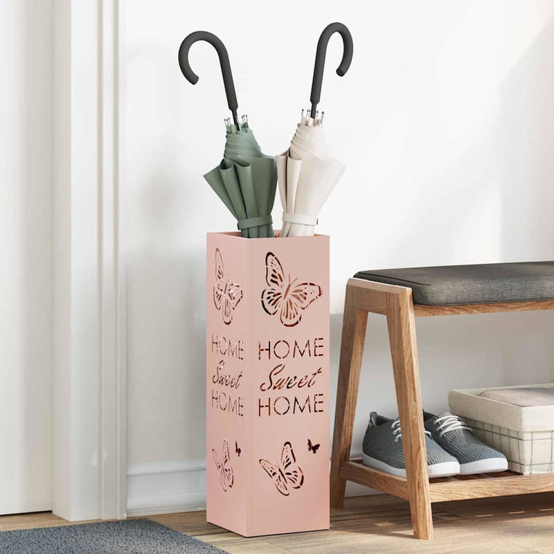 Stand pentru Umbrele de Plouă Roz 15,5 x 15,5 x 49 cm Oțel