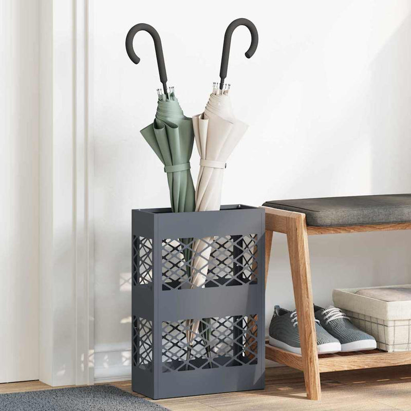 Stand pentru Umbrele de Plouă Antracit 28 x 12 x 41 cm Oțel