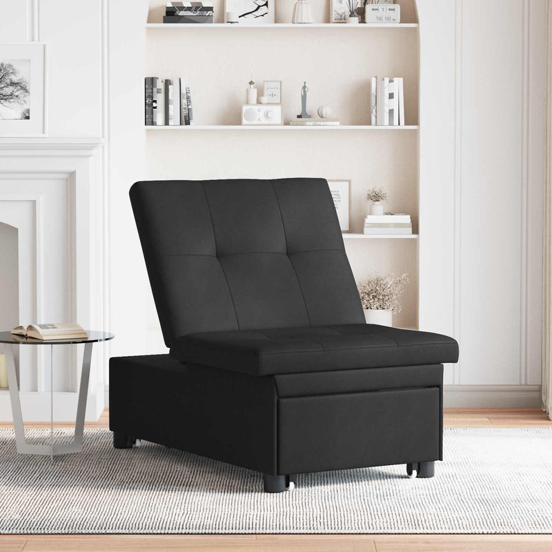 Canapea extensibilă Negru 194 x 67 x 82 cm Microfibră