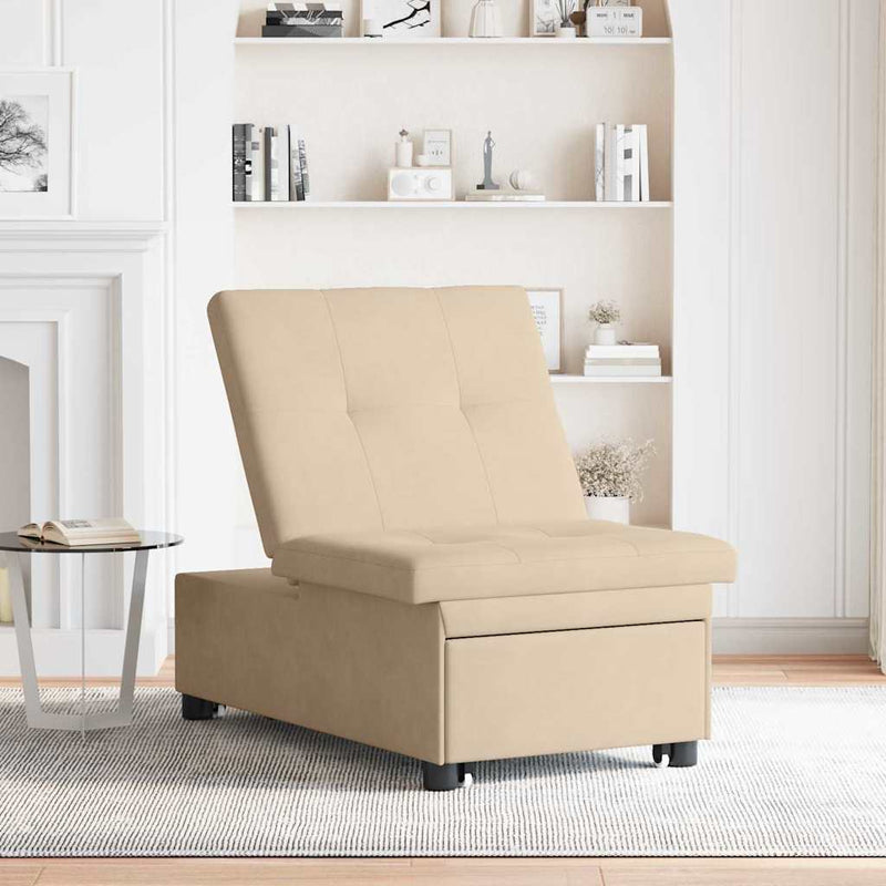 Canapea extensibilă Crem 194 x 67 x 82 cm Microfibră