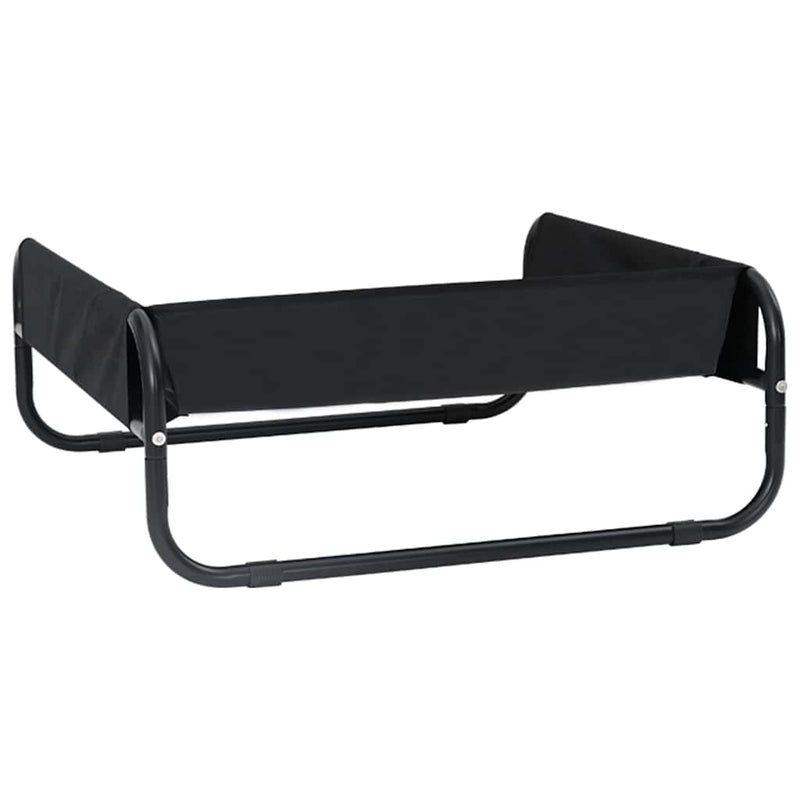 Pat pentru câini Manual Negru 75 x 75 x 30 cm Oțel
