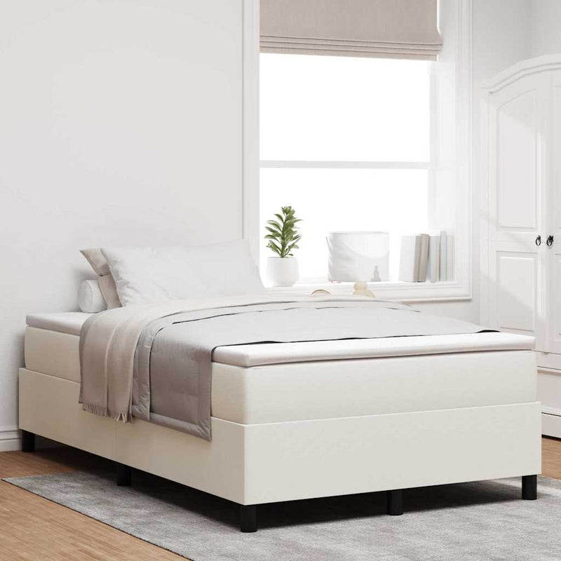 Cadru de pat platformă Crem 120 x 190 cm Țesătură din corduroy