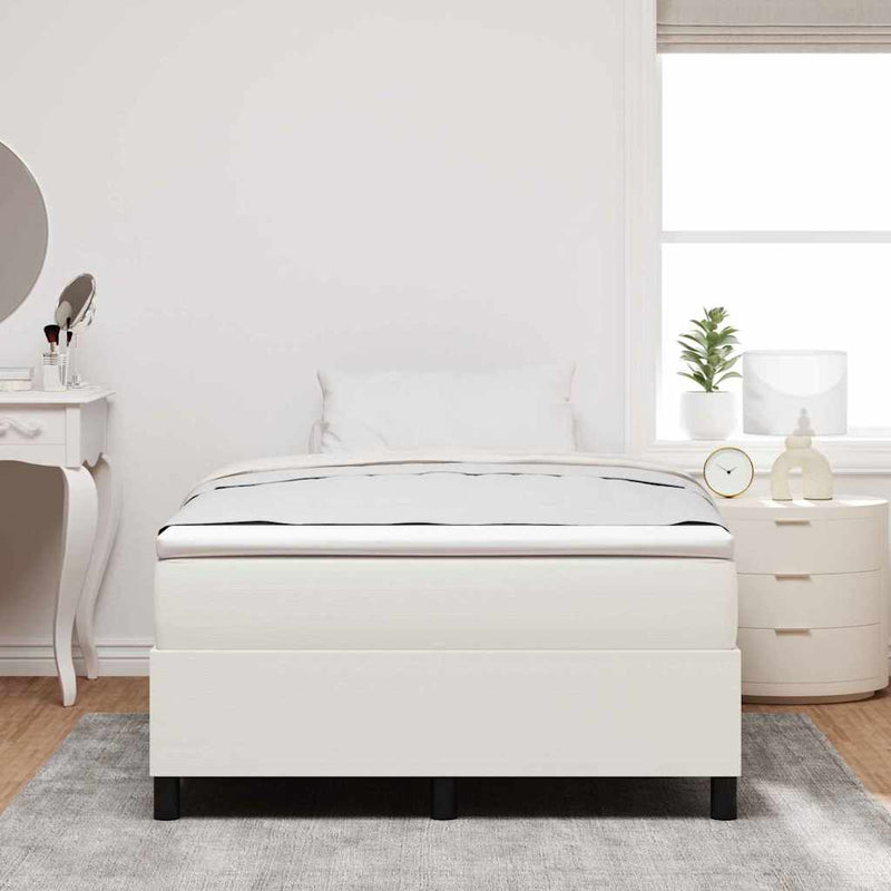 Cadru de pat platformă Crem 120 x 190 cm Țesătură din corduroy