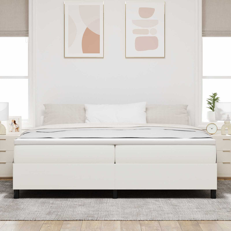 Cadru de pat platformă Crem 200 x 200 cm Țesătură din corduroy