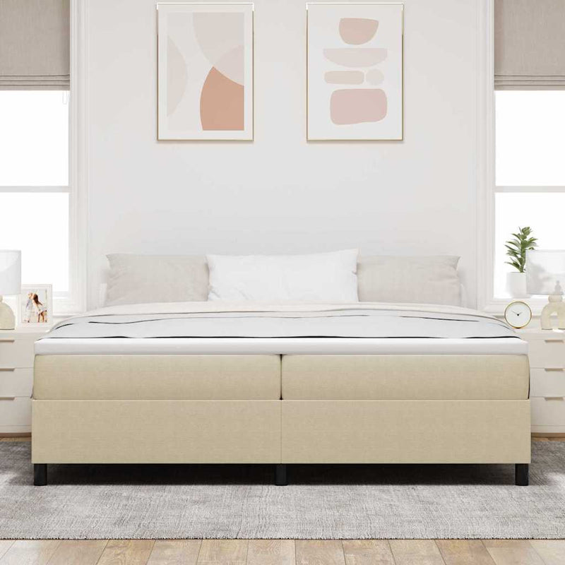 Pat cu arcuri Gri deschis și alb. 200 x 200 cm