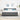 Pat cu arc LED cu headboard Gri deschis și alb. 200 x 200 cm