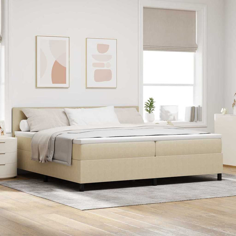 Pat cu arc LED cu headboard Gri deschis și alb. 200 x 200 cm