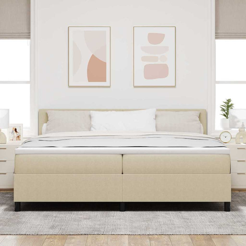 Pat cu arc LED cu headboard Gri deschis și alb. 200 x 200 cm