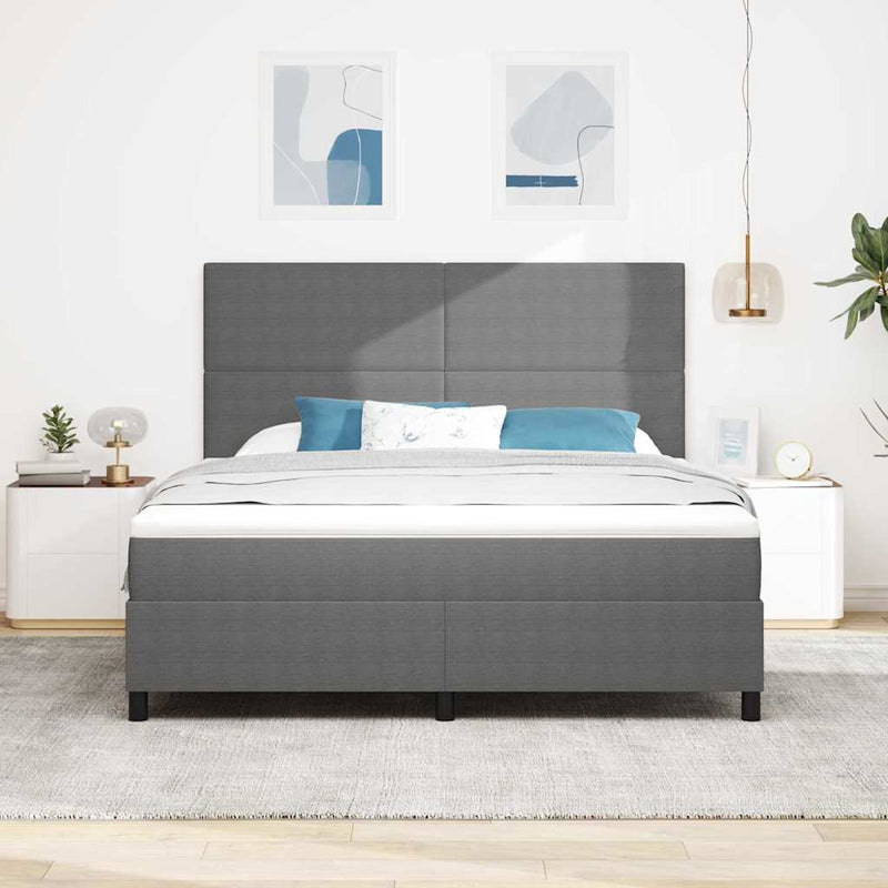 Pat cu arc LED cu headboard Gri deschis și alb. 180 x 200 cm