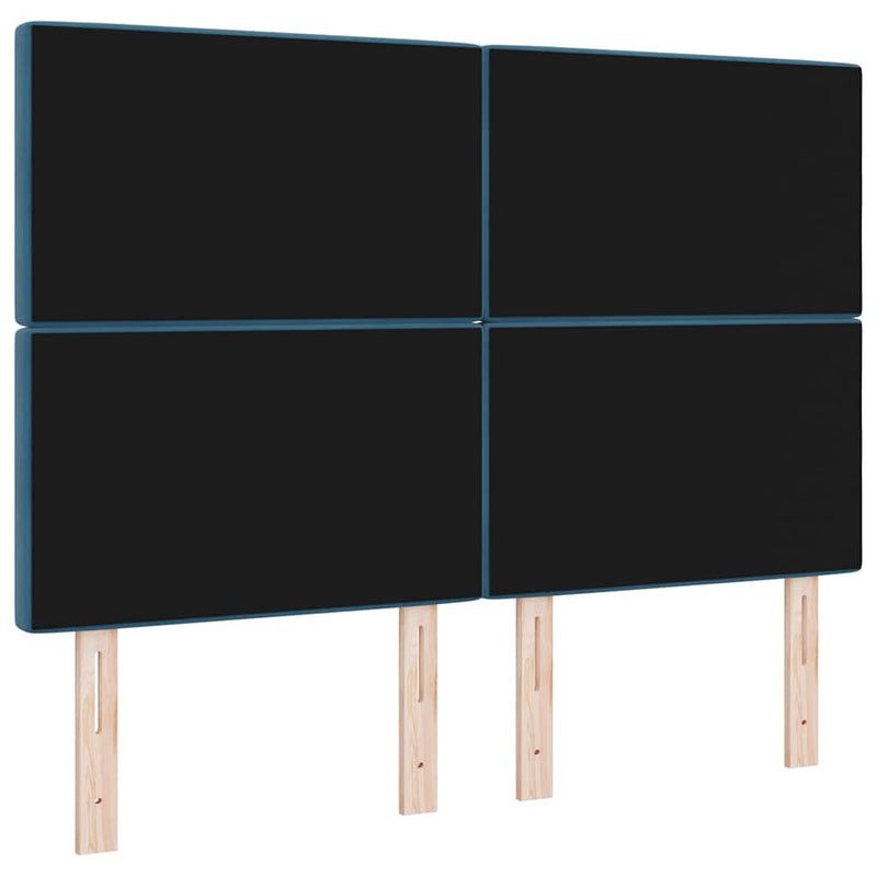 Tăblie cap Albastru închis 144 cm Catifea
