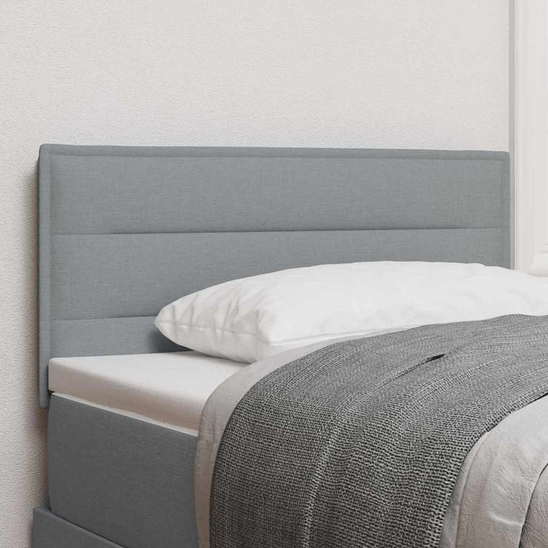 Tăblie LED cu benzi LED cu headboard Gri deschis 80 cm țesătură