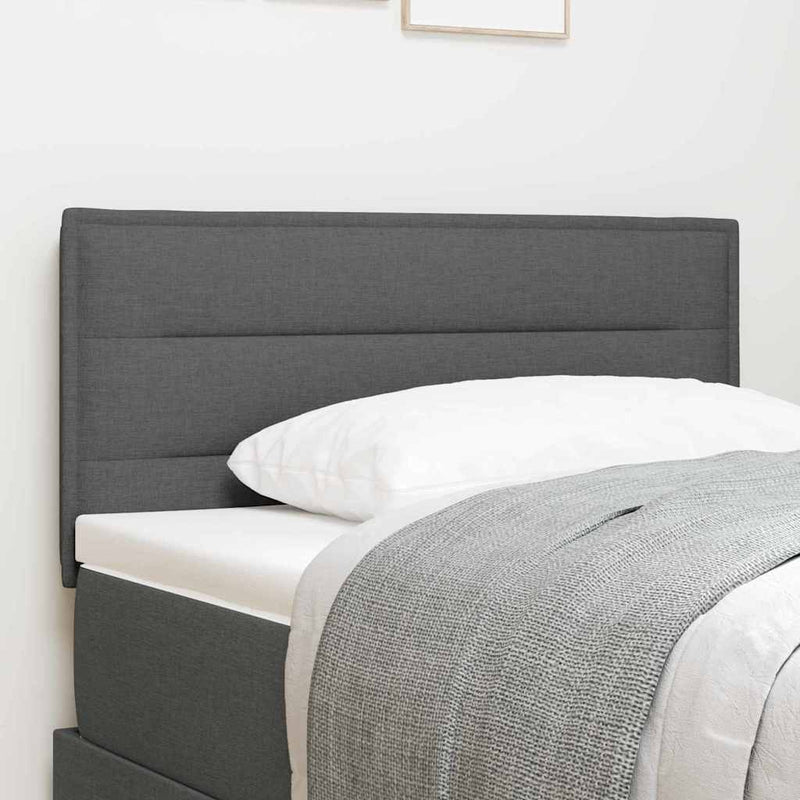 Tăblie LED cu benzi LED cu headboard Gri închis 80 cm țesătură