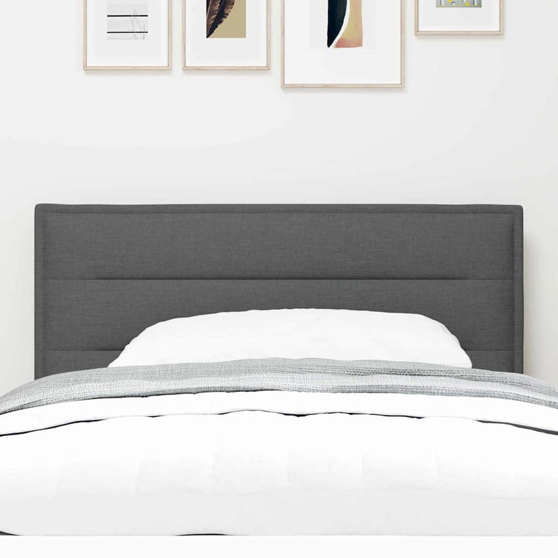 Tăblie LED cu benzi LED cu headboard Gri închis 80 cm țesătură