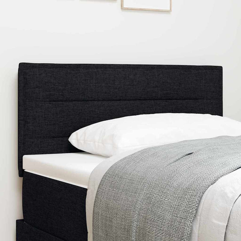 Tăblie LED cu benzi LED cu headboard Negru 100 cm țesătură