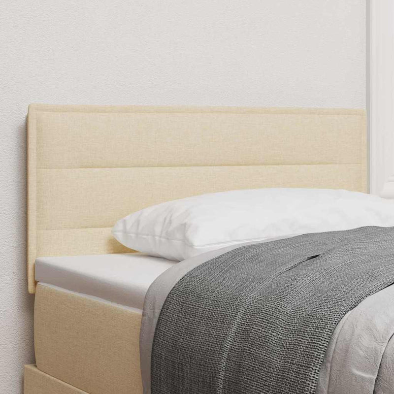Tăblie LED cu benzi LED cu headboard Crem 100 cm țesătură