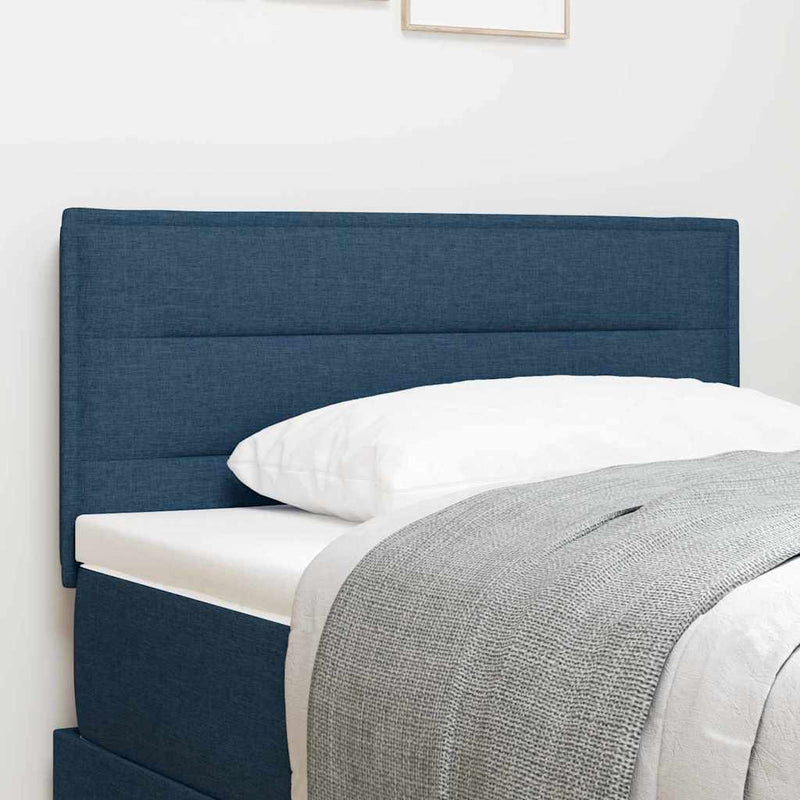 Tăblie LED cu benzi LED cu headboard albastru 100 cm țesătură