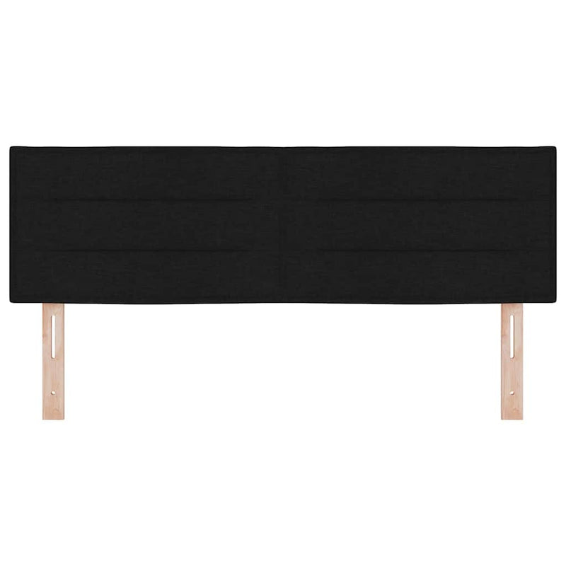 Tăblie LED cu benzi LED cu headboard Negru 160 cm țesătură