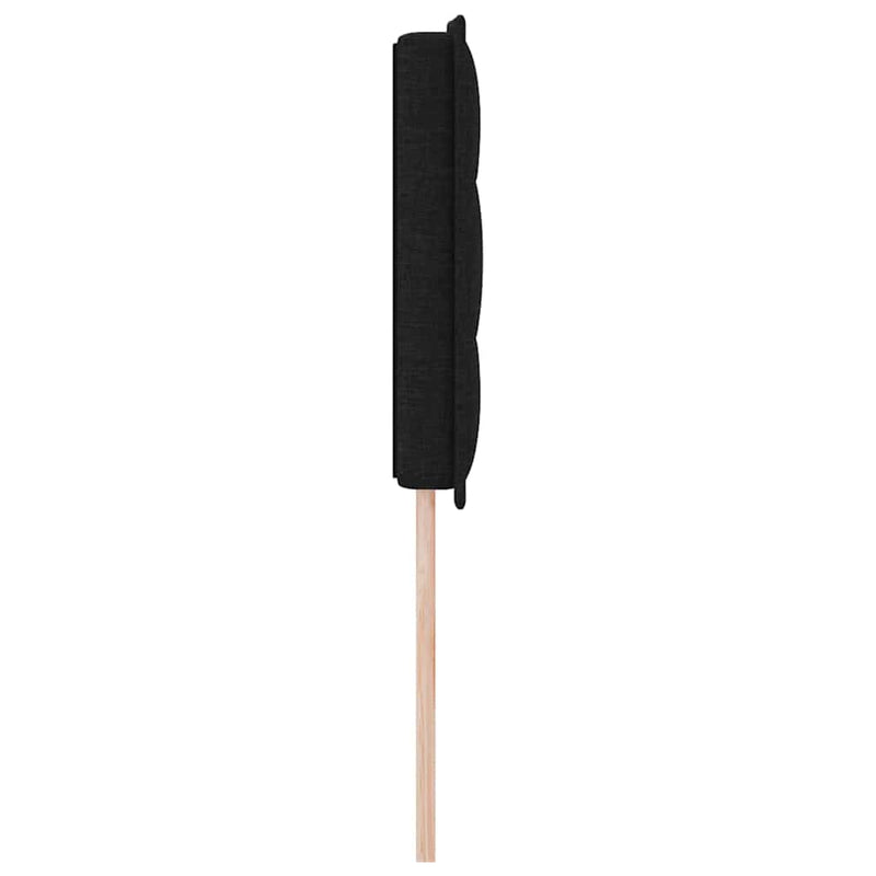 Tăblie LED cu benzi LED cu headboard Negru 160 cm țesătură