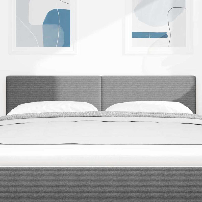 Tăblie LED Manual Gri deschis 160 cm Țesătură din corduroy