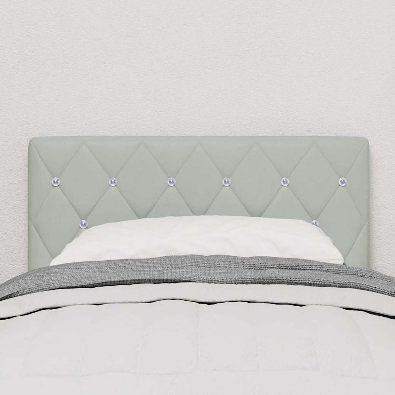 Tăblie LED cu benzi LED cu headboard Gri deschis 80 cm Catifea