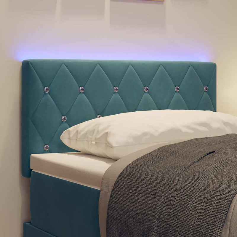 Tăblie LED cu benzi LED Manual Albastru închis 80 cm Catifea