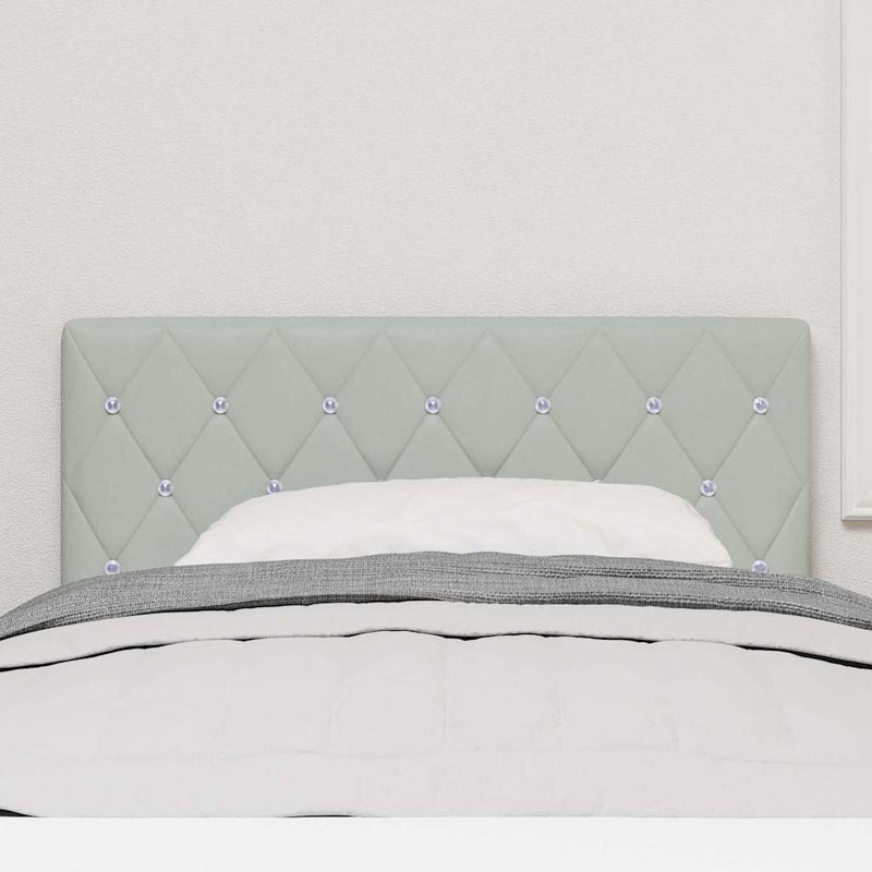 Tăblie LED cu benzi LED cu headboard Gri deschis 100 cm Catifea