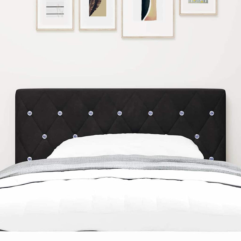 Tăblie LED cu benzi LED cu headboard Negru 100 cm Catifea