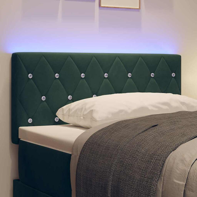 Tăblie LED cu benzi LED Manual Verde închis 100 cm Catifea