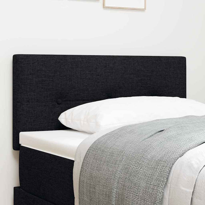 Tăblie LED cu benzi LED cu headboard Negru 90 cm țesătură