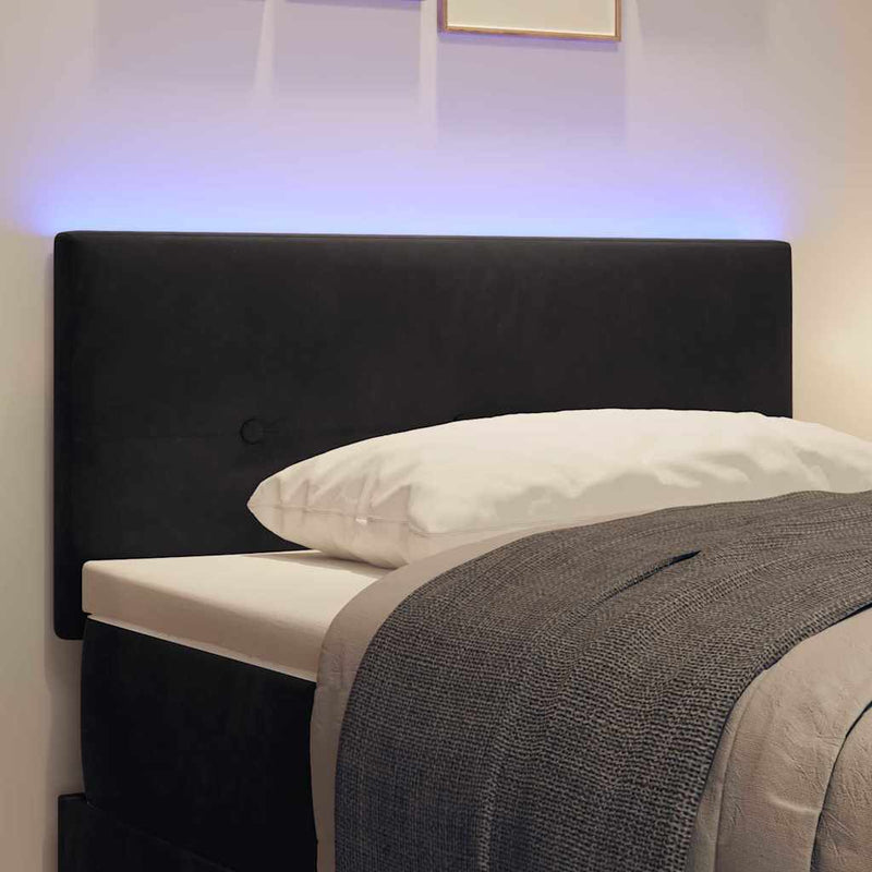 Tăblie LED cu benzi LED Manual Negru 90 cm Catifea
