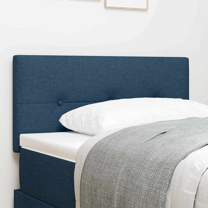 Tăblie LED cu benzi LED cu headboard albastru 100 cm țesătură