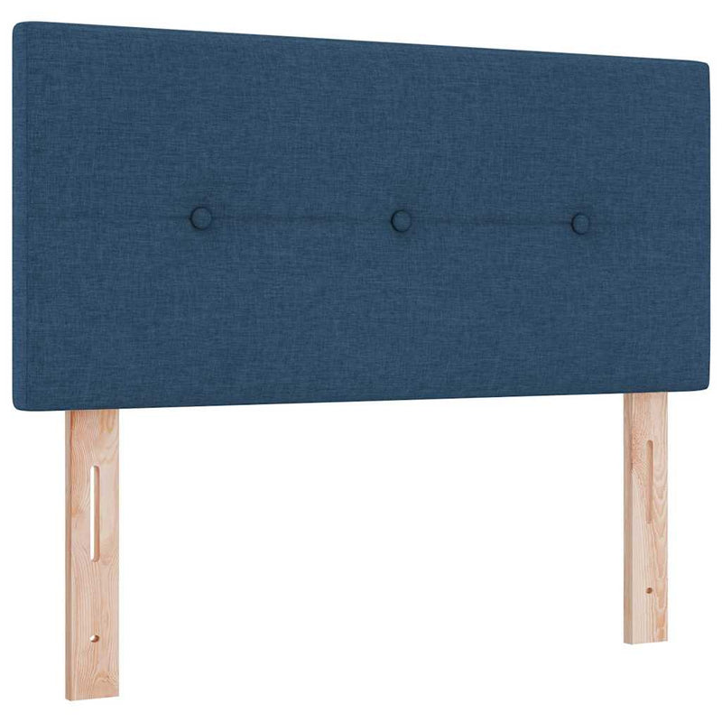Tăblie LED cu benzi LED cu headboard albastru 100 cm țesătură