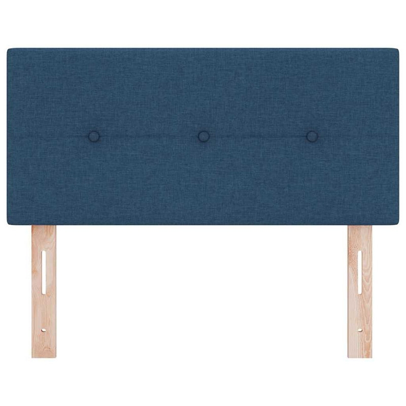 Tăblie LED cu benzi LED cu headboard albastru 100 cm țesătură